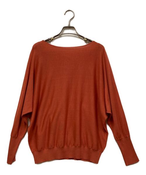 SOEJU（ソージュ）SOEJU (ソージュ) シルクコットンボートネックニットプルオーバー オレンジ サイズ:Mの古着・服飾アイテム