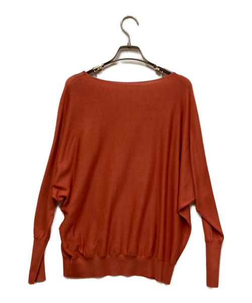 SOEJU（ソージュ）SOEJU (ソージュ) シルクコットンボートネックニットプルオーバー オレンジ サイズ:Mの古着・服飾アイテム