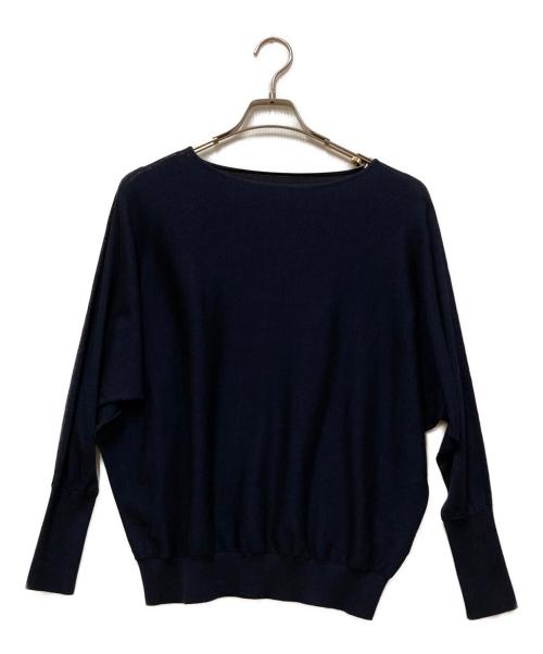 SOEJU（ソージュ）SOEJU (ソージュ) シルクコットンボートネックニットプルオーバー ネイビー サイズ:Mの古着・服飾アイテム