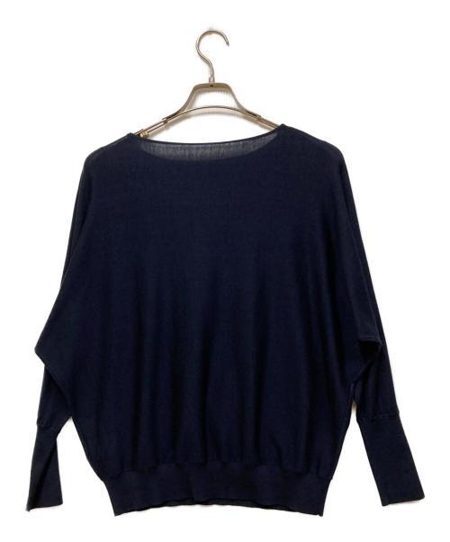 SOEJU（ソージュ）SOEJU (ソージュ) シルクコットンボートネックニットプルオーバー ネイビー サイズ:Mの古着・服飾アイテム