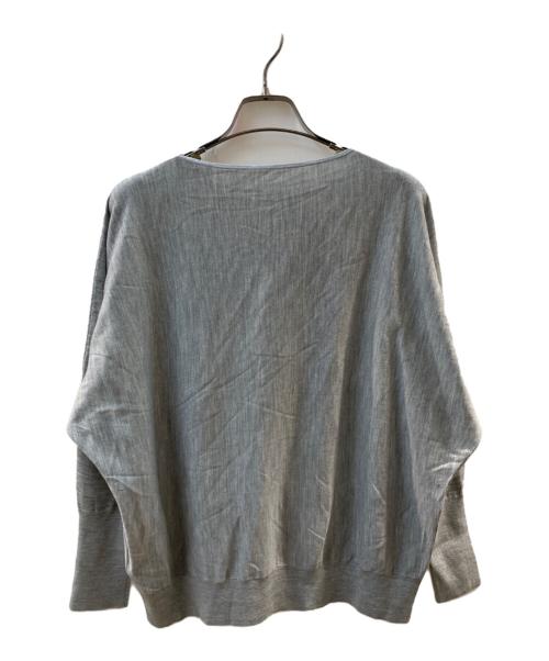 SOEJU（ソージュ）SOEJU (ソージュ) シルクコットンボートネックニットプルオーバー グレー サイズ:Mの古着・服飾アイテム