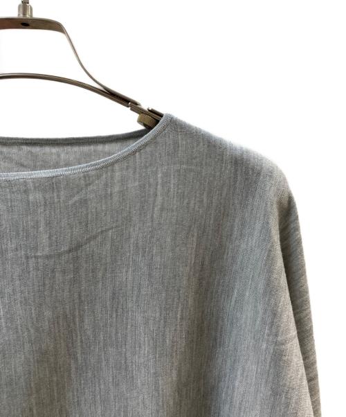 SOEJU（ソージュ）SOEJU (ソージュ) シルクコットンボートネックニットプルオーバー グレー サイズ:Mの古着・服飾アイテム