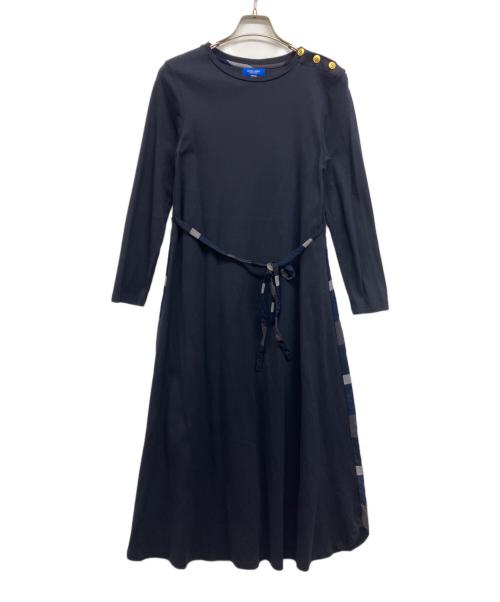 BLUE LABEL CRESTBRIDGE（ブルーレーベルクレストブリッジ）BLUE LABEL CRESTBRIDGE (ブルーレーベルクレストブリッジ) 長袖ワンピース ネイビー サイズ:36の古着・服飾アイテム