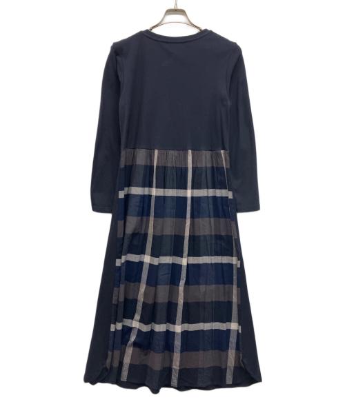 BLUE LABEL CRESTBRIDGE（ブルーレーベルクレストブリッジ）BLUE LABEL CRESTBRIDGE (ブルーレーベルクレストブリッジ) 長袖ワンピース ネイビー サイズ:36の古着・服飾アイテム