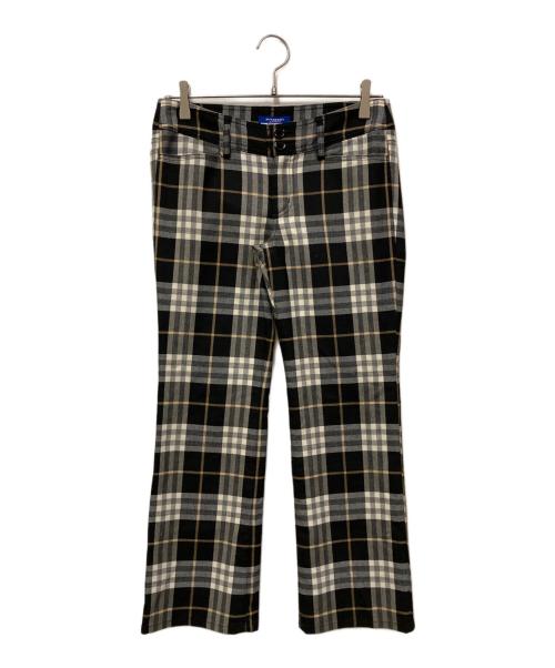 BURBERRY BLUE LABEL（バーバリーロンドンブルーレーベル）BURBERRY BLUE LABEL (バーバリーロンドンブルーレーベル) ウール チェックパンツ ブラック サイズ:SIZE 38の古着・服飾アイテム