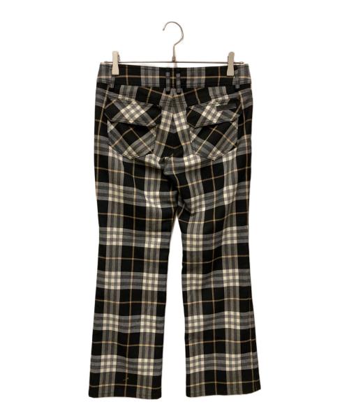 BURBERRY BLUE LABEL（バーバリーロンドンブルーレーベル）BURBERRY BLUE LABEL (バーバリーロンドンブルーレーベル) ウール チェックパンツ ブラック サイズ:SIZE 38の古着・服飾アイテム