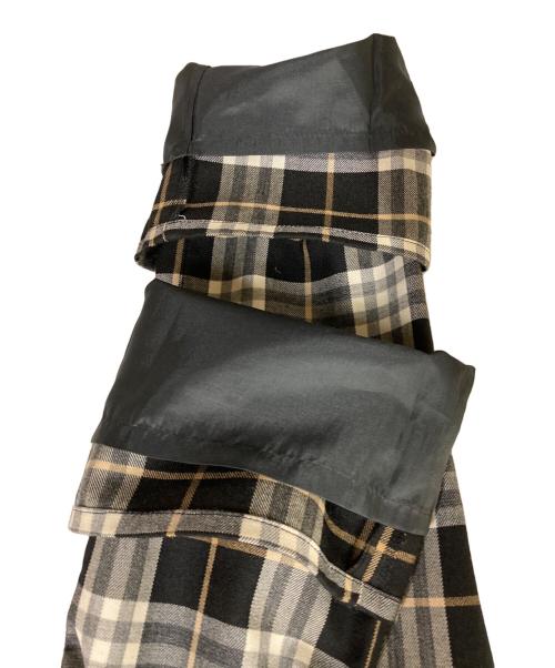 BURBERRY BLUE LABEL（バーバリーロンドンブルーレーベル）BURBERRY BLUE LABEL (バーバリーロンドンブルーレーベル) ウール チェックパンツ ブラック サイズ:SIZE 38の古着・服飾アイテム