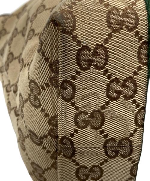 GUCCI（グッチ）GUCCI (グッチ) GGキャンバス シェリーライン チャーム付トートバッグ ベージュの古着・服飾アイテム