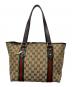 GUCCI（グッチ）の古着「GGキャンバス シェリーライン チャーム付トートバッグ」｜ベージュ