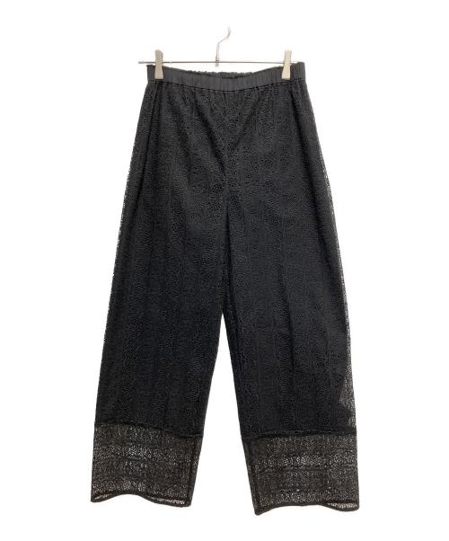 SOULEIADO（ソレイアード）SOULEIADO (ソレイアード) ケミカルレース イージーストレートパンツ ブラック サイズ:36の古着・服飾アイテム