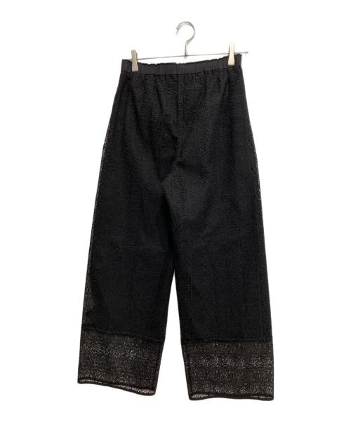 SOULEIADO（ソレイアード）SOULEIADO (ソレイアード) ケミカルレース イージーストレートパンツ ブラック サイズ:36の古着・服飾アイテム