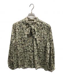 BALLSEY（ボールジィ）の古着「クラウドフラワープリント ボウタイブラウス」｜グリーン