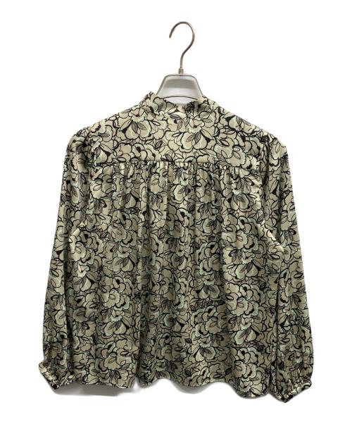 BALLSEY（ボールジィ）BALLSEY (ボールジィ) クラウドフラワープリント ボウタイブラウス グリーン サイズ:36の古着・服飾アイテム