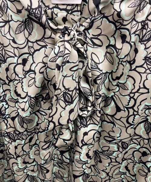 BALLSEY（ボールジィ）BALLSEY (ボールジィ) クラウドフラワープリント ボウタイブラウス グリーン サイズ:36の古着・服飾アイテム