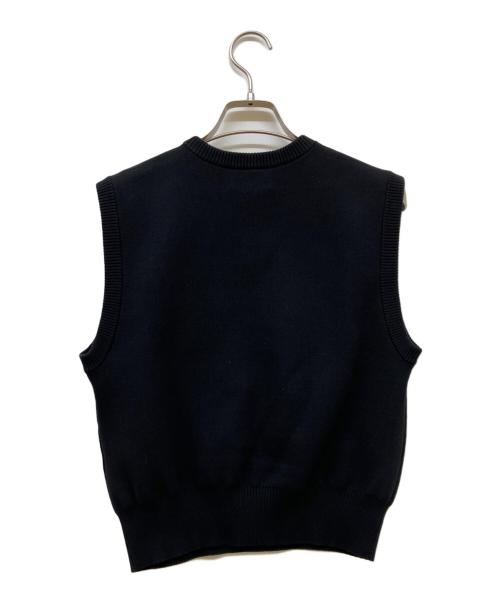 UNITED ARROWS（ユナイテッドアローズ）UNITED ARROWS (ユナイテッドアローズ) 3D フラワーモチーフ ノースリーブ ニットベスト ブラック サイズ:Freeの古着・服飾アイテム