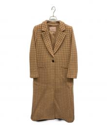 TWIN-SET（ツインセット）の古着「千鳥柄コート」｜ブラウン