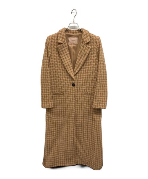 TWIN-SET（ツインセット）TWIN-SET (ツインセット) 千鳥柄コート ブラウン サイズ:42の古着・服飾アイテム