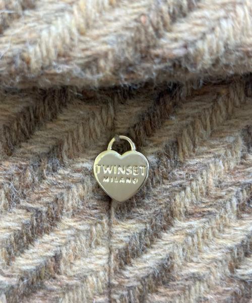 TWIN-SET（ツインセット）TWIN-SET (ツインセット) 千鳥柄コート ブラウン サイズ:42の古着・服飾アイテム