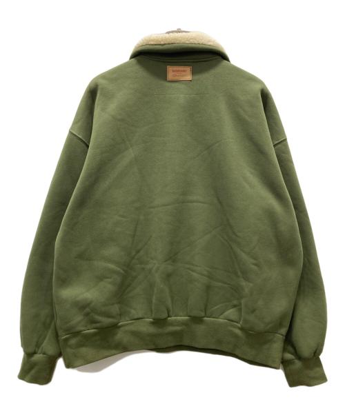 masonprince（メゾンプリンス）MASONPRINCE (メゾンプリンス) ハーフボタンスウェット グリーン サイズ:Mの古着・服飾アイテム