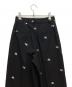 中古・古着 FANO (ファノ) フラワーステッチセンタープレスストレートスラックス ブラック サイズ:S：4000円