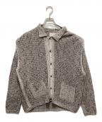 YOKEヨーク）の古着「MESH KNITTED BUTTONED CARDIGAN」｜グレー