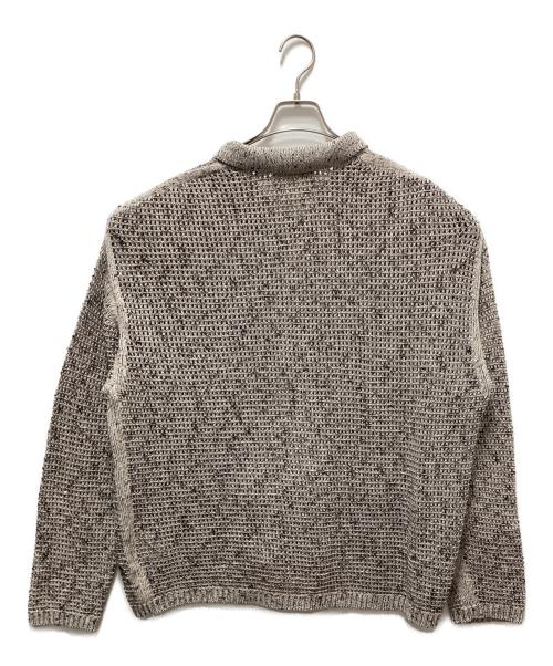 YOKE（ヨーク）YOKE (ヨーク) MESH KNITTED BUTTONED CARDIGAN グレー サイズ:3の古着・服飾アイテム