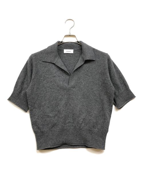 MIESROHE（ミースロエ）MIESROHE (ミースロエ) オープンカラーハーフスリーブカシミアニット グレー サイズ:freeの古着・服飾アイテム