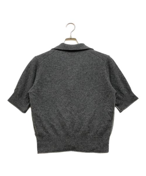 MIESROHE（ミースロエ）MIESROHE (ミースロエ) オープンカラーハーフスリーブカシミアニット グレー サイズ:freeの古着・服飾アイテム