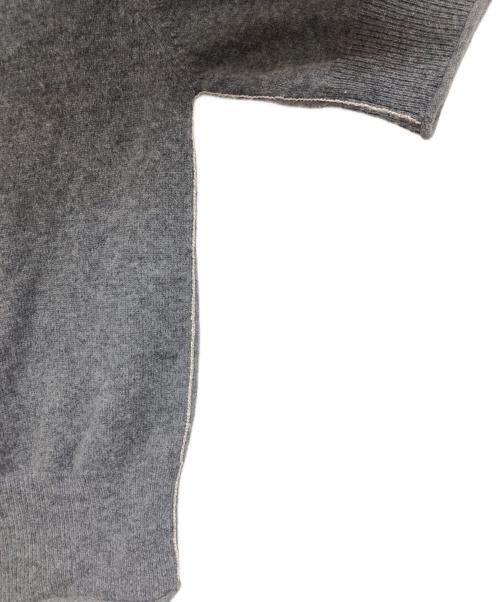 MIESROHE（ミースロエ）MIESROHE (ミースロエ) オープンカラーハーフスリーブカシミアニット グレー サイズ:freeの古着・服飾アイテム
