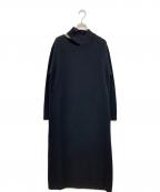 VERMEIL par ienaヴェルメイユ パー イエナ）の古着「ウールカシミヤスリットネックワンピース」｜ブラック