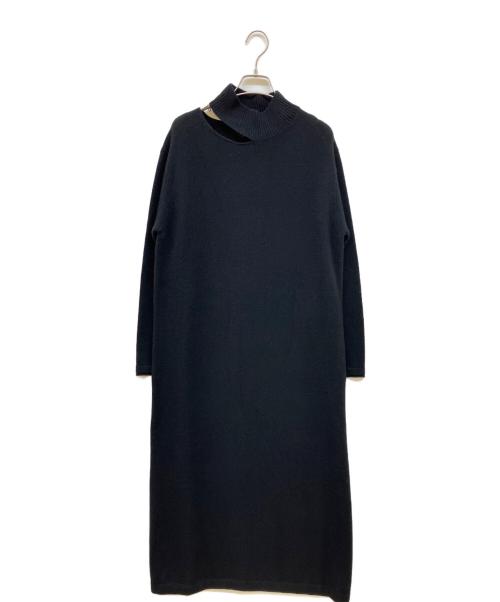 VERMEIL par iena（ヴェルメイユ パー イエナ）VERMEIL par iena (ヴェルメイユ パー イエナ) ウールカシミヤスリットネックワンピース ブラック サイズ:Freeの古着・服飾アイテム