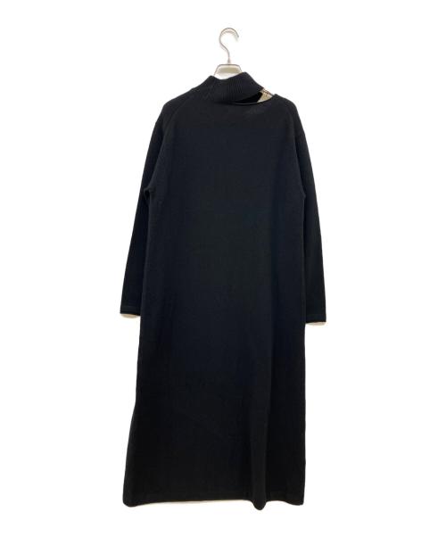 VERMEIL par iena（ヴェルメイユ パー イエナ）VERMEIL par iena (ヴェルメイユ パー イエナ) ウールカシミヤスリットネックワンピース ブラック サイズ:Freeの古着・服飾アイテム