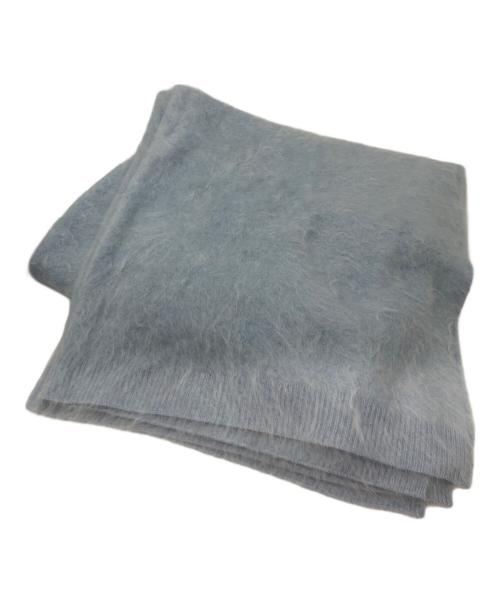 ASAUCE MELER（アソースメレ）ASAUCE MELER (アソースメレ) カシミヤファーニットストール ブルー サイズ:下記参照の古着・服飾アイテム