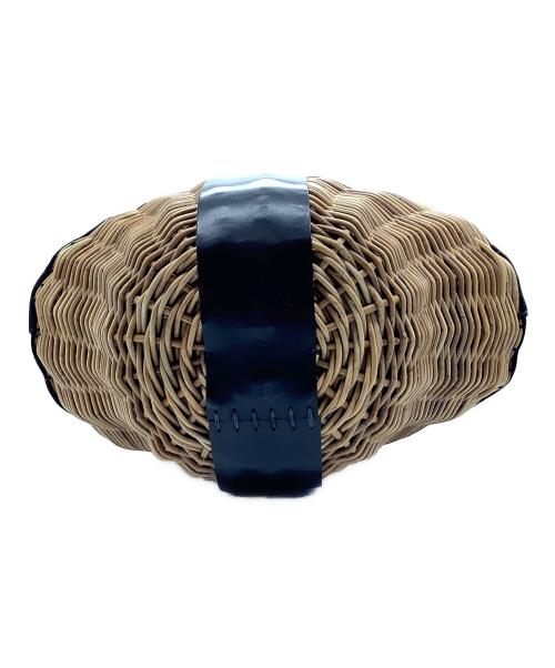 ebagos（エバゴス）ebagos (エバゴス) カゴバッグ ベージュ×ブラックの古着・服飾アイテム