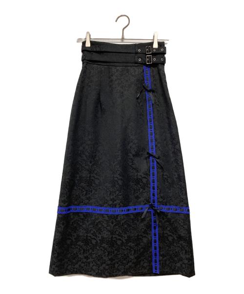 Moi-meme-Moitie（モワメームモワティエ）Moi-meme-Moitie (モワメームモワティエ) ダブルベルト十字架ロングスカート ブラック サイズ:Fの古着・服飾アイテム