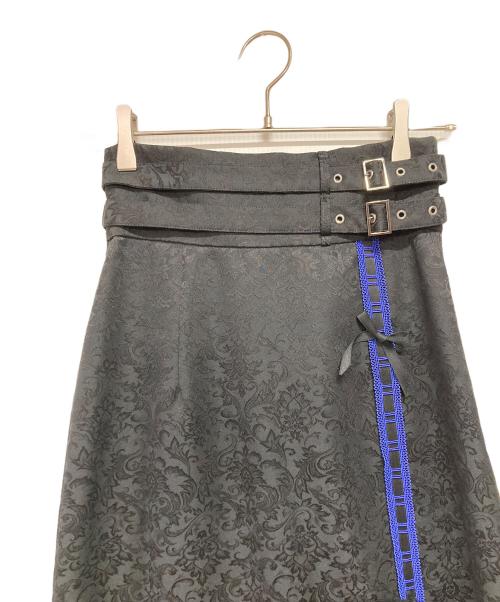 Moi-meme-Moitie（モワメームモワティエ）Moi-meme-Moitie (モワメームモワティエ) ダブルベルト十字架ロングスカート ブラック サイズ:Fの古着・服飾アイテム