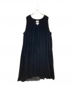 foufouフーフー ザドレス）の古着「ノースリーブベロアワンピース」｜ブラック