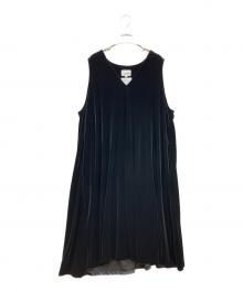 foufou（フーフー ザドレス）の古着「ノースリーブベロアワンピース」｜ブラック