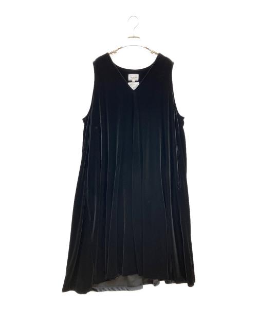 foufou（フーフー ザドレス）foufou (フーフー ザドレス) ノースリーブベロアワンピース ブラックの古着・服飾アイテム