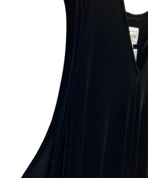 foufou（フーフー ザドレス）foufou (フーフー ザドレス) ノースリーブベロアワンピース ブラックの古着・服飾アイテム