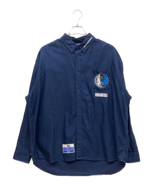 WIND AND SEA（ウィンダンシー）WIND AND SEA (ウィンダンシー) NBA (エヌビーエー) ボタンダウンシャツ ネイビー サイズ:Mの古着・服飾アイテム