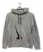 PLAY COMME des GARCONS×NIKEプレイコムデギャルソン×ナイキ）の古着「プルオーバーパーカー」｜グレー