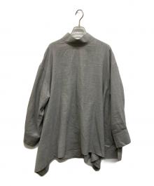 LE PHIL（ル フィル）の古着「ドライウールスタンドブラウス」｜グレー