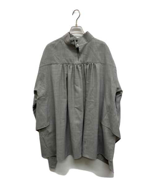 LE PHIL（ル フィル）LE PHIL (ル フィル) ドライウールスタンドブラウス グレー サイズ:Freeの古着・服飾アイテム