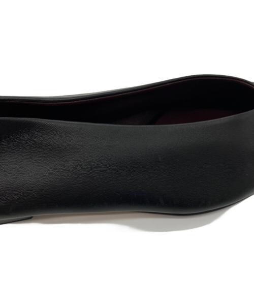 BOTTEGA VENETA（ボッテガベネタ）BOTTEGA VENETA (ボッテガベネタ) アーモンド スクエアトゥフラットパンプス ブラック サイズ:41の古着・服飾アイテム