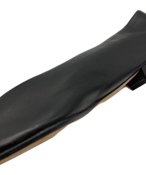 BOTTEGA VENETA（ボッテガベネタ）BOTTEGA VENETA (ボッテガベネタ) アーモンド スクエアトゥフラットパンプス ブラック サイズ:41の古着・服飾アイテム