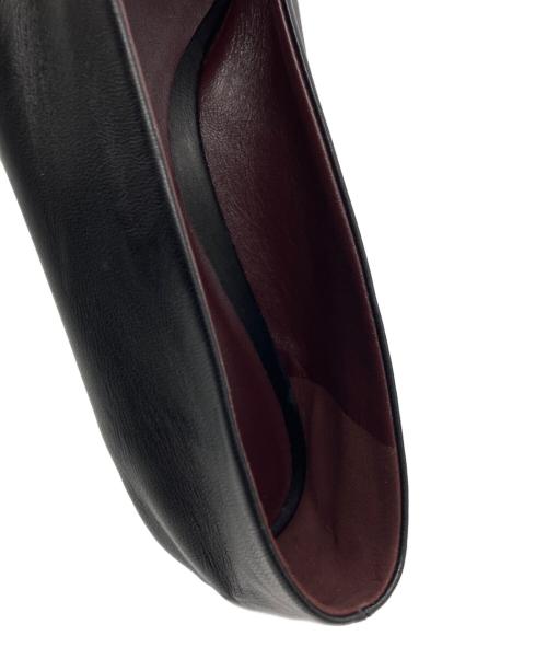 BOTTEGA VENETA（ボッテガベネタ）BOTTEGA VENETA (ボッテガベネタ) アーモンド スクエアトゥフラットパンプス ブラック サイズ:41の古着・服飾アイテム