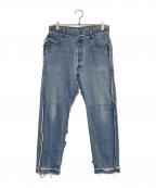 READYMADE×DIESEL RED TAG×UNITED ARROWS & SONSレディメイド×ディーゼル レッドタグ×ユナイテッドアローズ＆サンズ）の古着「ワイドレッグ デニム」｜ライトブルー