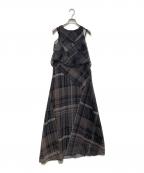 Ameriアメリ）の古着「MEDI STRAIN CHECK DRESS   25SS　0225105931190」｜ブラック