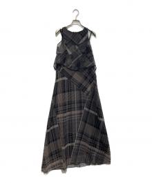 Ameri（アメリ）の古着「MEDI STRAIN CHECK DRESS   25SS　0225105931190」｜ブラック